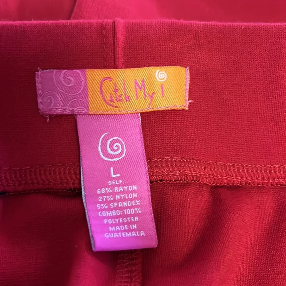 Catch My I Vibrant Red Wide Waist Stretch Pencil Skirt L - Picture 4 of 4